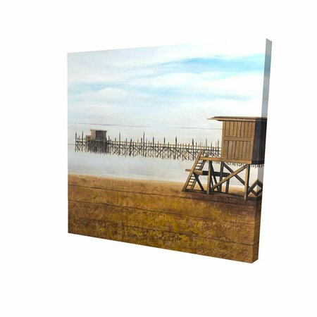 FONDO 16 x 16 in. Lifeguard Tower At The Beach-Print on Canvas FO2774511